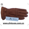 Inverno quente deerskin toque couro luvas com forro de cashmere